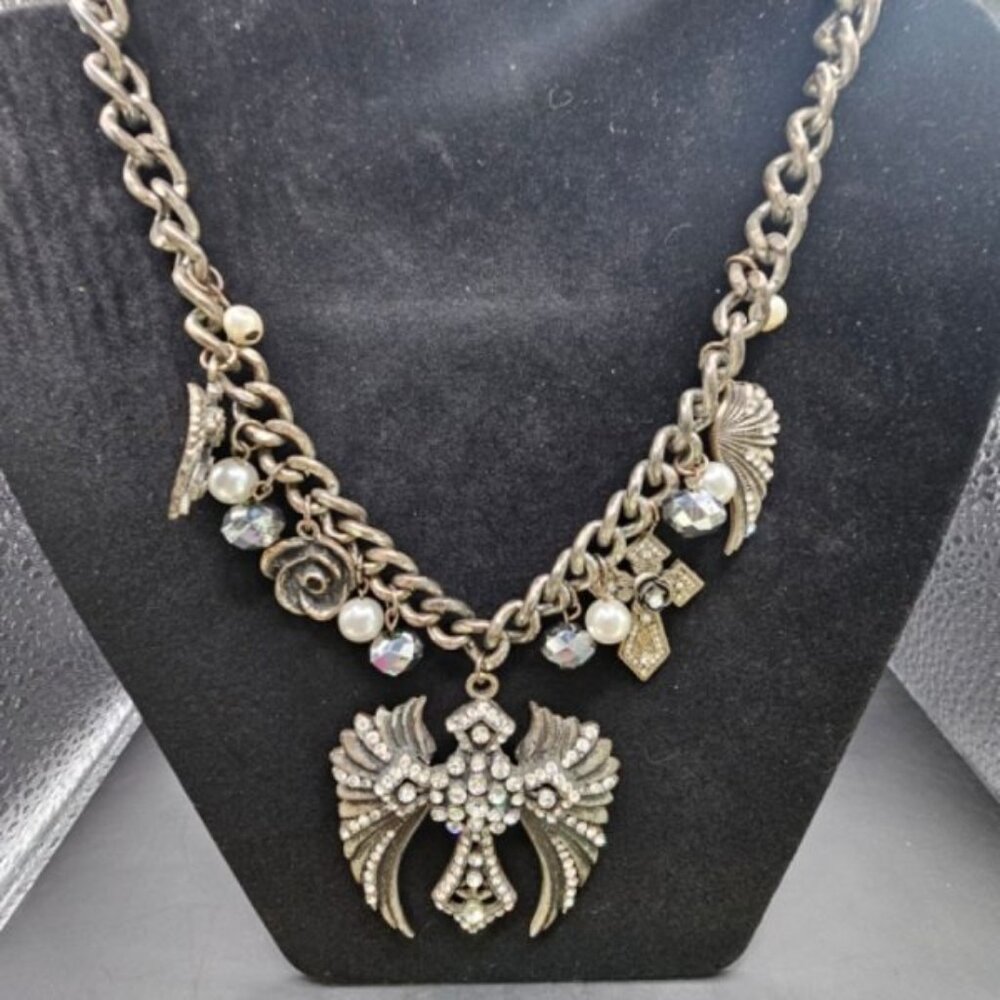 Angel Cross Metal Chain 10″